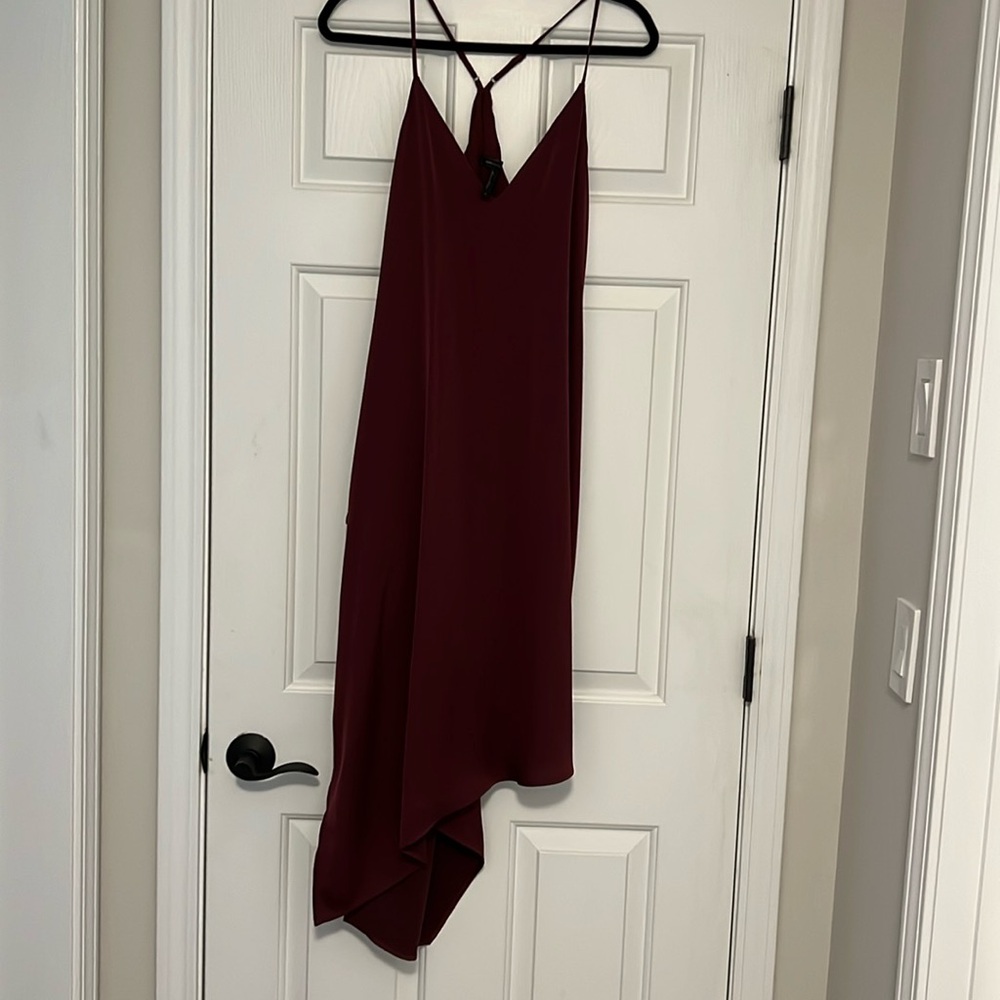 Never worn! maroon  size small asymmetrical BCBG